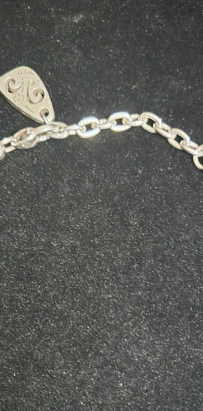 Brighton Silver Heart Tag Link Necklace